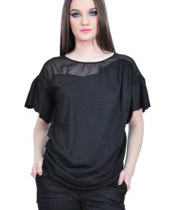 Bluza neagra de dama cu maneca scurta, RVL