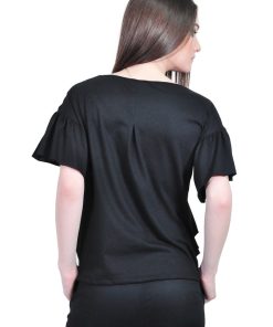 Bluza neagra de dama cu maneca scurta, RVL