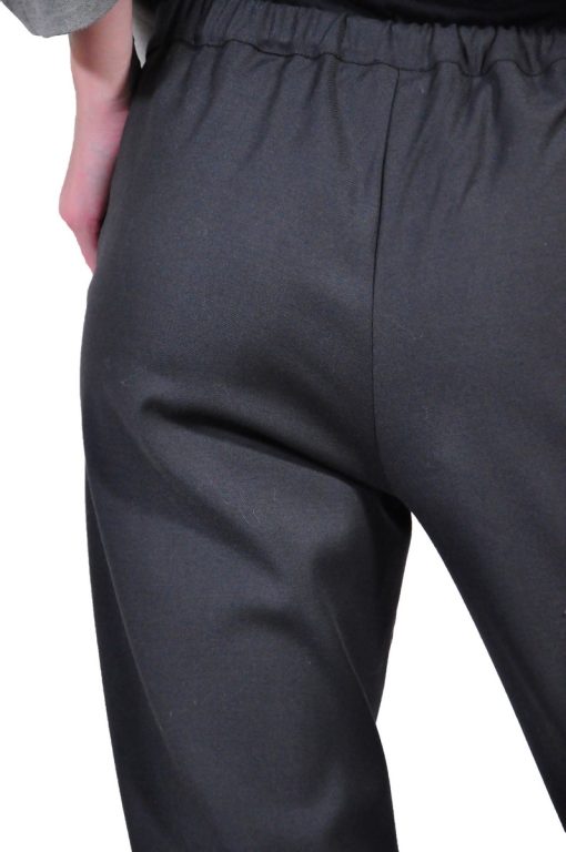 Pantalon cu elastic in talie, gri inchis